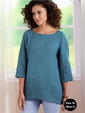 Soft Surroundings Oceo Crinkle Gauze Tunic
